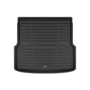 A set of black TuxMat trunk mats for BMW i4 models.