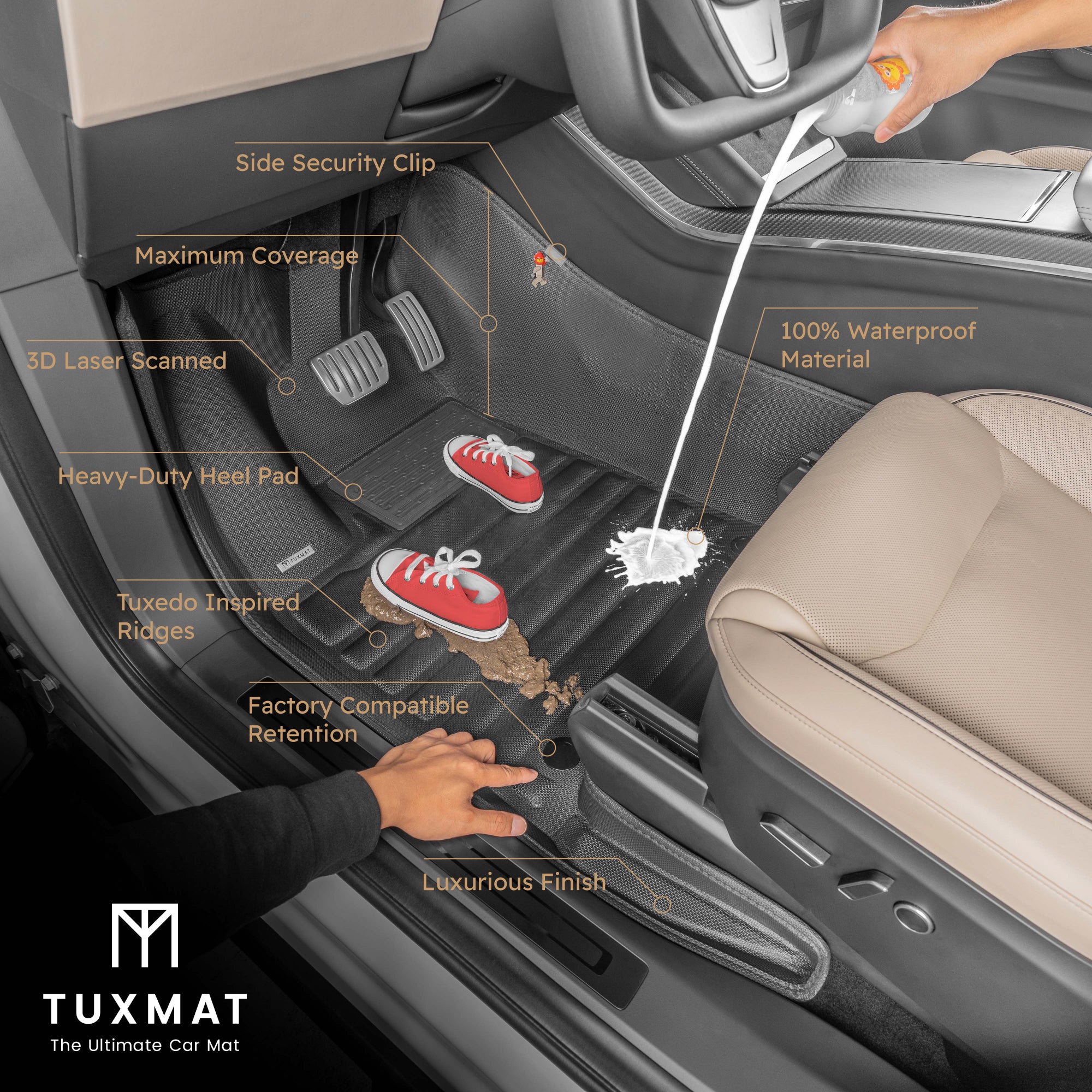 Honda Clarity Custom Car Mats | Extreme Coverage | TuxMat